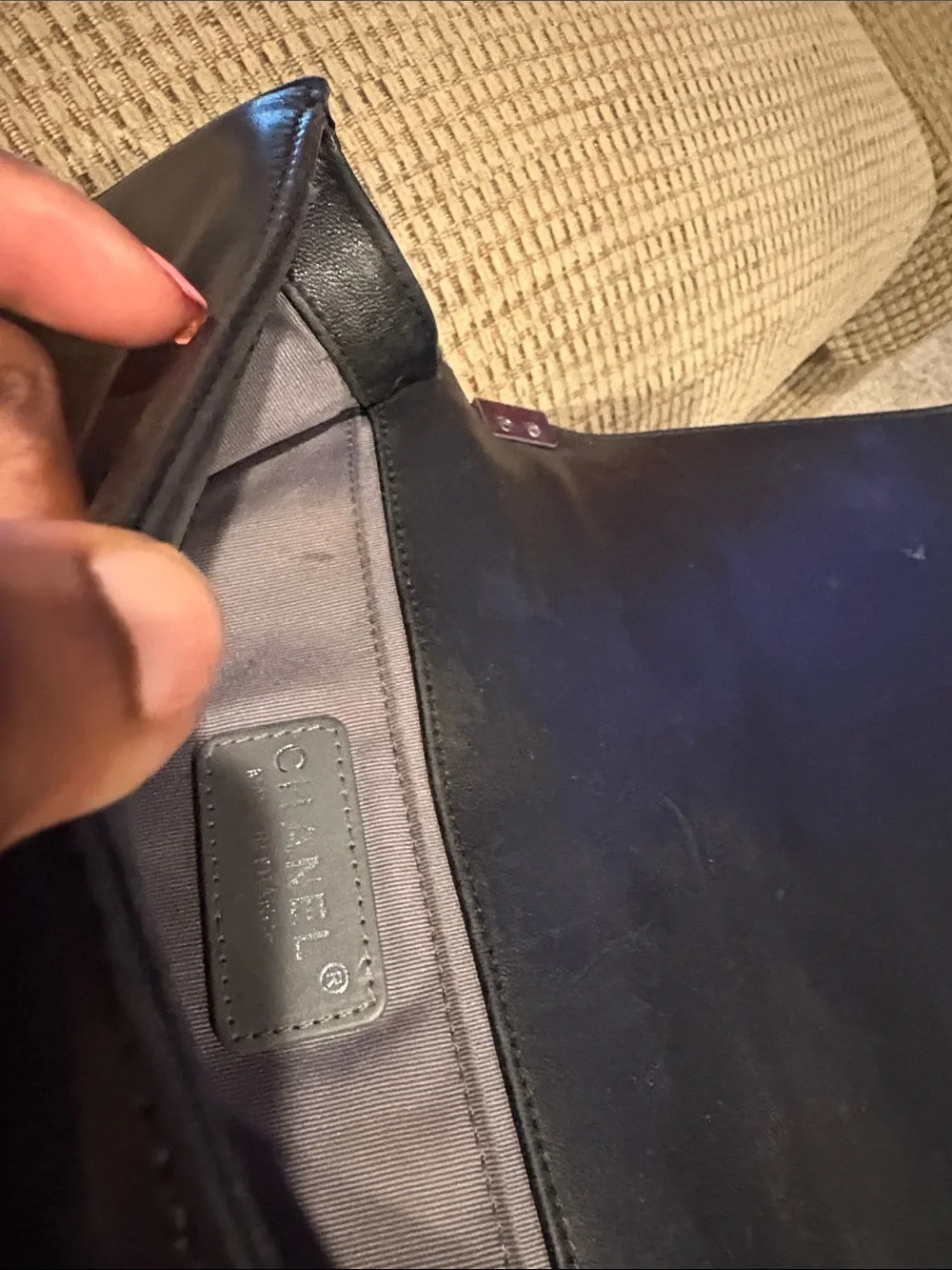 CHANEL Black Quilted Boy Crossbody with Silver CC Lock